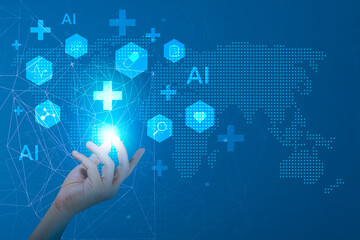 Hand holding.Healthcare medical technology and innovation. digital technology technology...