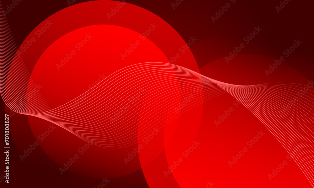 Poster abstract red circle line wave design modern futuristic background vector