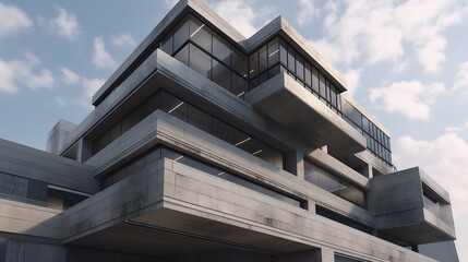 Obraz premium Modern architecture, detail of a modern office building. 3d rendering