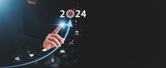 2024 Business development to success and growing growth concept.business strategy, Action plan,...