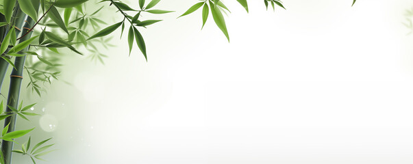 Zen bamboo leaves background,created with Generative AI tecnology.