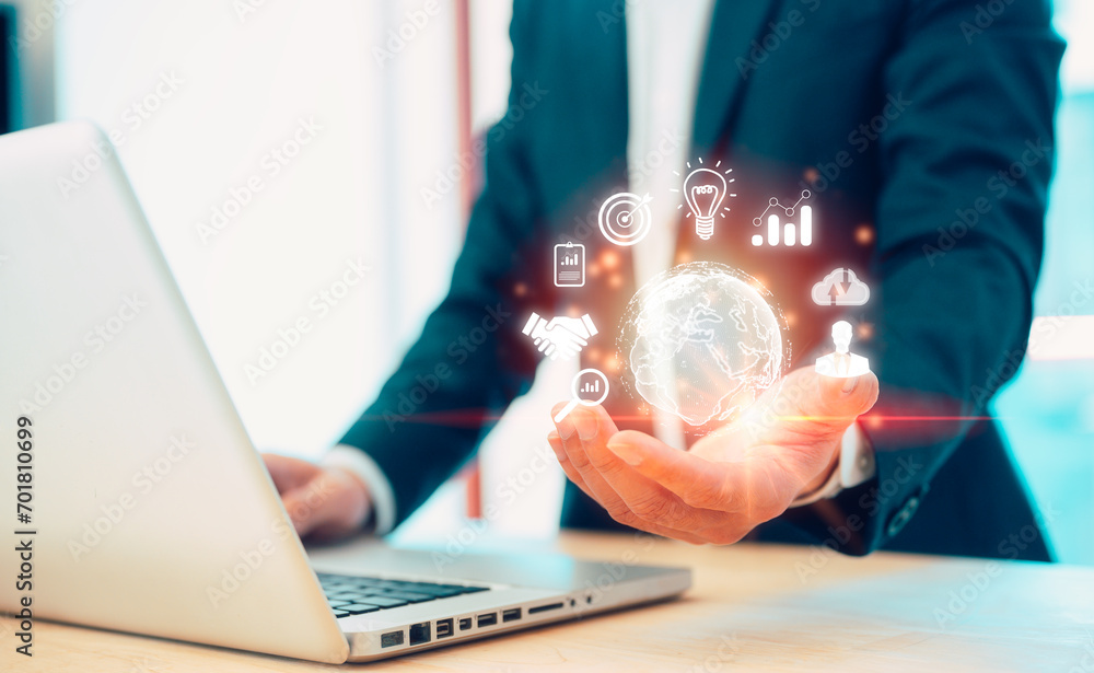 Poster digital transformation technology iot, internet of things. ai technology global network concept. bus