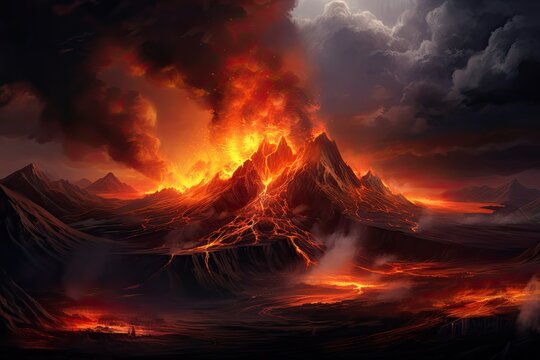 D illustration. Conceptual image of disaster, AI Generated