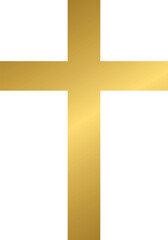 Golden Christian cross religious symbol