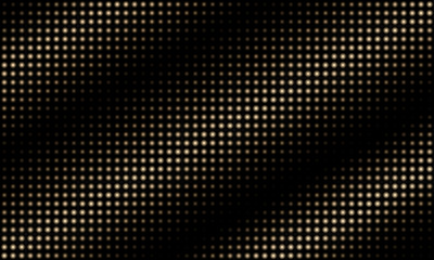 Abstract metal background with blurry golden dots texture on black