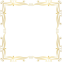 Golden luxury vintage frame, gold decorative ornament frame