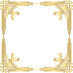 Golden luxury vintage frame, gold decorative ornament frame