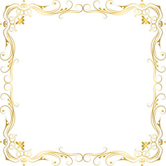 Golden luxury vintage frame, gold decorative ornament frame