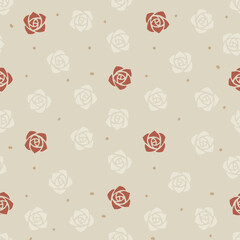 Seamless pattern of red and white roses