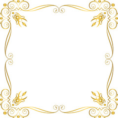 Golden luxury vintage frame, gold decorative ornament frame