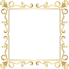 Golden luxury vintage frame, gold decorative ornament frame