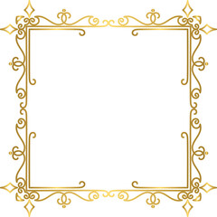 Golden luxury vintage frame, gold decorative ornament frame