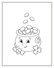 Coloring book page for kids. Cartoon style character. Isolated on white background. Vector illustration.
