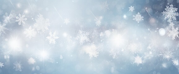 Light silver abstract Christmas background with white snowflakes