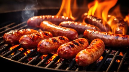 Grilling sausages.. Generative AI