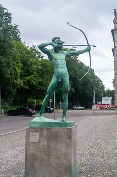 Hannover, Germany - July 29, 2023: Archer sculpture by Ernst Moritz Geyger.