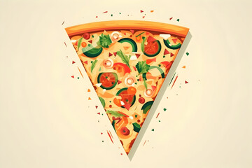  geometric pizza with different shapes