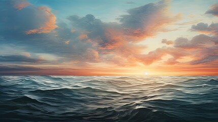 Obraz premium Sea horizon. Generative AI