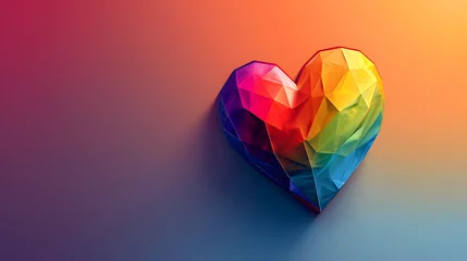 Foto op Canvas Gay love concept wedding romance valentines day rainbow colorful hearts background wallpaper © BeautyStock