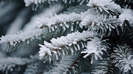 Snowy spruce branches.. Generative AI