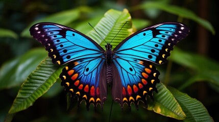 Tropical butterfly macro. Generative AI