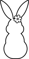 Cute bunny outline