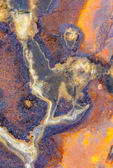 Close up of copper ores in a copper mine