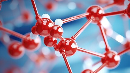 nevirapine molecular structure 3d, flat model, hiv nonnucleoside reverse transcriptase inhibitors, structural chemical formula view from a microscope. Light blue color tone. Top-down view with space f