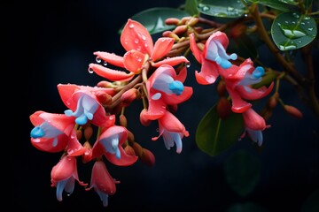 red and blue rare flowers