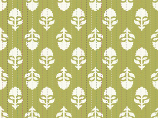 SPRIG FLORAL AJRAKH PATTERN AND BLOCK PRINT PATTERN BATIK PRINT BACKGROUND DIGITAL PRINTING TEXTILE PATTERN