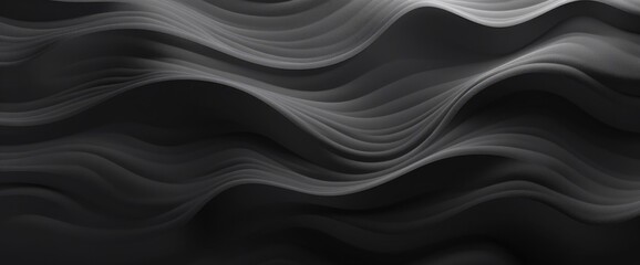Wavy dark gray texture. Reworked close-up photo of wall surface. Grunge abstract black and white background on the subject of modern interior, architecture or technology. - obrazy, fototapety, plakaty
