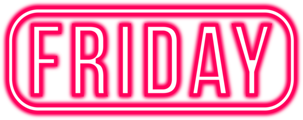 Weekly neon day, week day, 7 day, Friday
