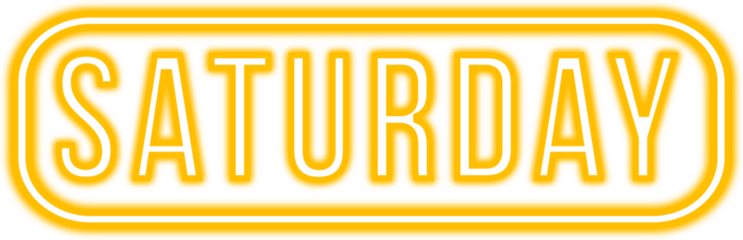 Weekly neon day, week day, 7 day, Saturday