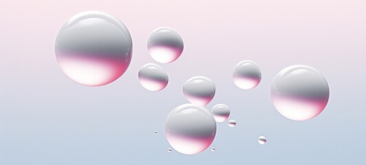 pink bubbles water drops background