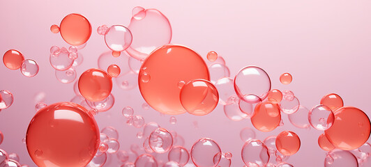 pink bubbles water drops background