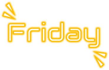 Weekly neon day, week day, 7 day, Friday