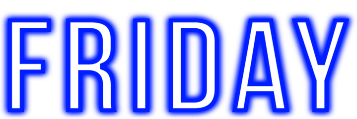 Weekly neon day, week days, 7 day, Friday