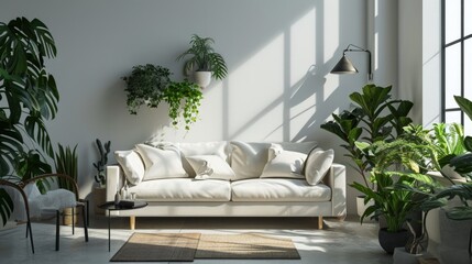 A Lush and Verdant Living Room Oasis