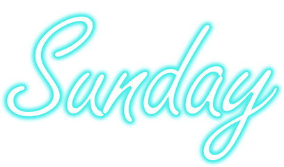 Weekly neon day, week days, 7 day, Sunday