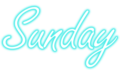 Weekly neon day, week days, 7 day, Sunday