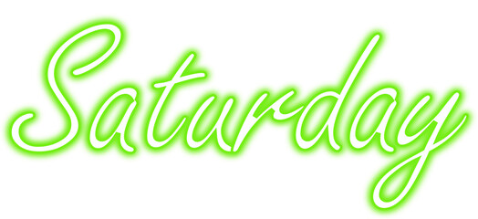 Weekly neon day, week days, 7 day, Saturday