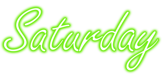 Weekly neon day, week days, 7 day, Saturday