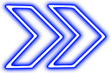 Blue neon arrow
