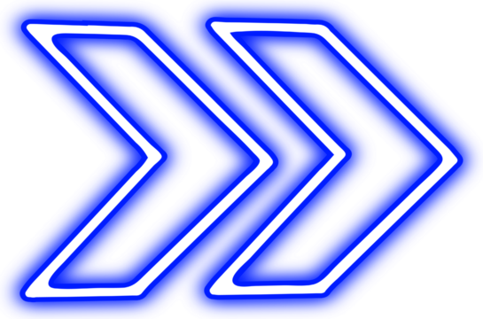 Blue neon arrow
