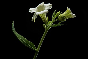 white lily isolated on black