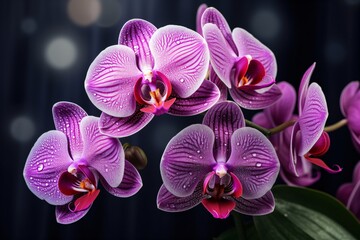 Pink orchid flowers in a garden