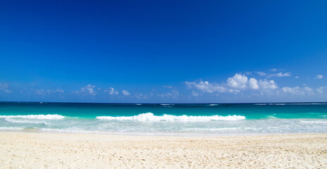  Tropical sea under the blue sky. Beach and tropical sea