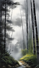 bamboo forest. Generate AI.