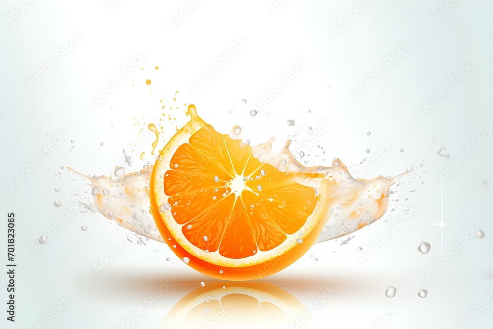 Poster orange in water made by midjourney