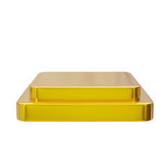 Premium 3d mockup scene. Gold 3d pedestal podium	
